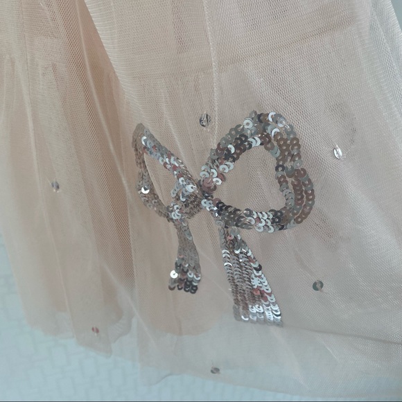 UK Next brand Tulle and Sequin Fancy Girl’s Dress in Light Peach colour, size 7 - Picture 4 of 9